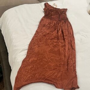 Meshki One-Shoulder Maxi Dress in Rust